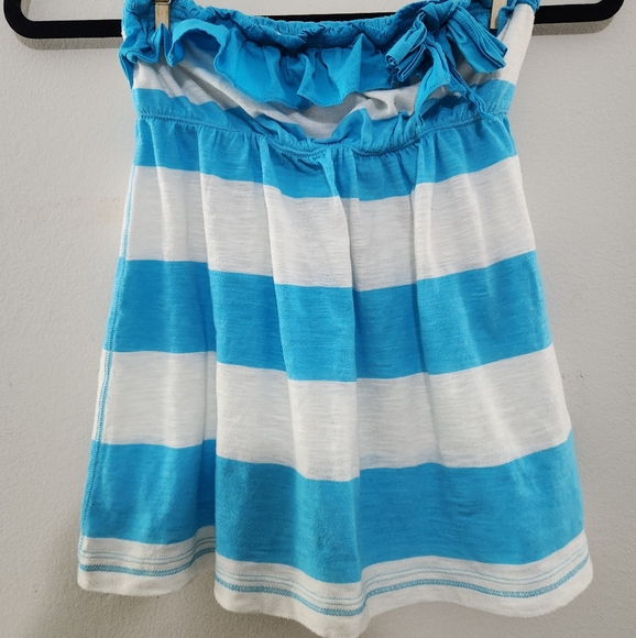 Y2K Abercrombie & Fitch Blue and White Striped Tank Top - Picture 1 of 7